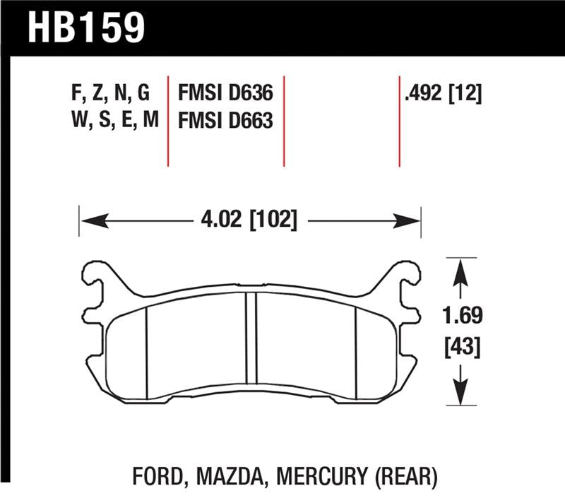 Hawk 94-97 & 99-05 Mazda Miata DTC-30 Race Rear Brake Pads