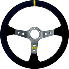 Load image into Gallery viewer, OMP Corsica Steering Wheel/3 Black Dish Spokes/ - Small Suede (Black)
