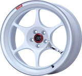 Enkei PF06 18x8in 5x114.3 BP 45mm Offset 75mm Bore White Machined Wheel