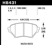 Load image into Gallery viewer, Hawk 01-05 Miata w/ Sport Suspension HT-10 Race Front Brake Pads D890