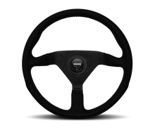Load image into Gallery viewer, Momo Montecarlo Alcantara Steering Wheel 350 mm - Black/Red Stitch/Black Spokes