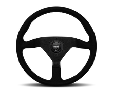 Load image into Gallery viewer, Momo Prototipo Steering Wheel 350 mm - Black Leather/Wht Stitch/Brshd Spokes