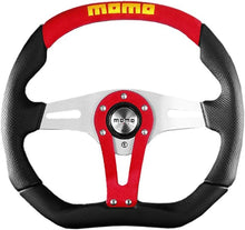 Load image into Gallery viewer, Momo Trek Steering Wheel 350 mm - 4 Black AirLeather/Brshd Al Spokes