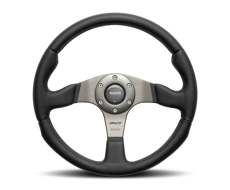 Momo Team Steering Wheel 280 mm - 4 Black Leather/Black Spokes