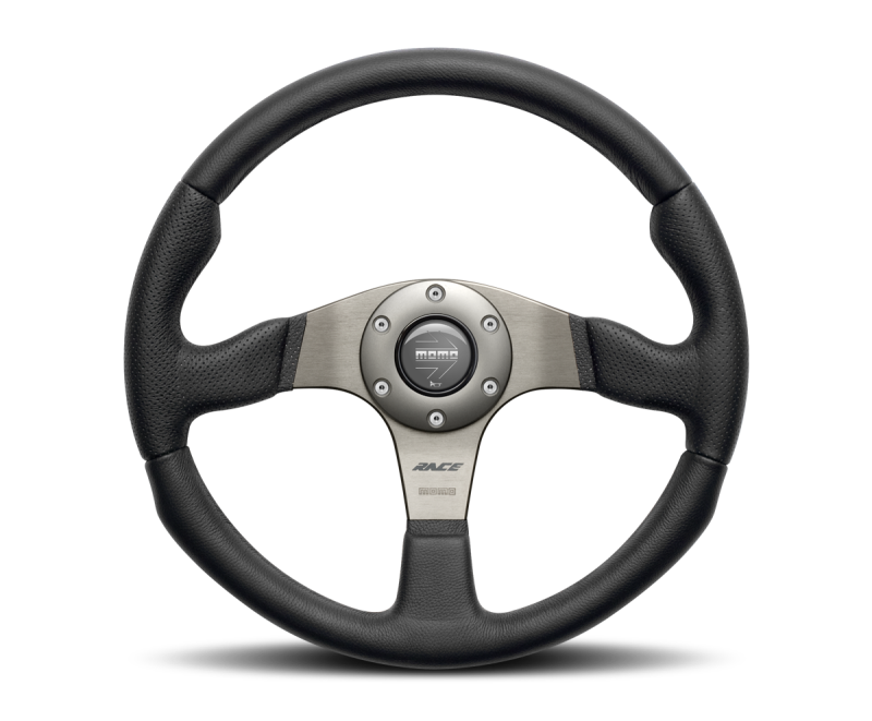 Momo Team Steering Wheel 300 mm - 4 Black Leather/Black