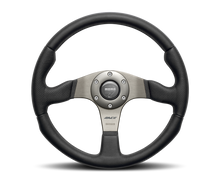 Load image into Gallery viewer, Momo Team Steering Wheel 300 mm - 4 Black Leather/Black Spokes