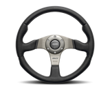 Momo Team Steering Wheel 280 mm - 4 Black Leather/Black Spokes