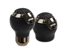 Load image into Gallery viewer, Momo Gotham Shift Knob - Black Leather, Dark Chrome Insert