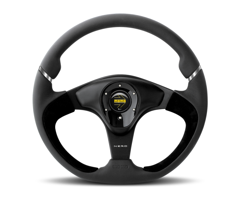 Momo Prototipo 6C Steering Wheel 350 mm - Black Leather/Gry St/Cbn Fbr Spoke