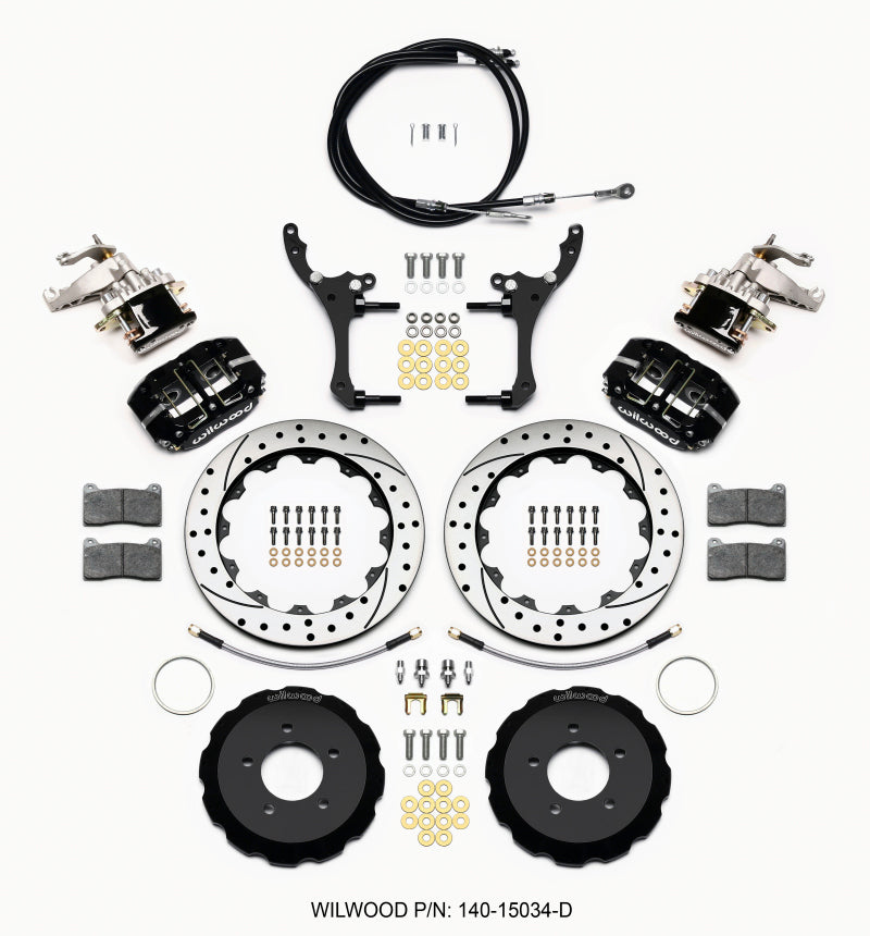 Wilwood Dynapro Radial4 / MC4 Rear Kit 12.88 Drilled 2006-15 Miata w/Lines & Cables