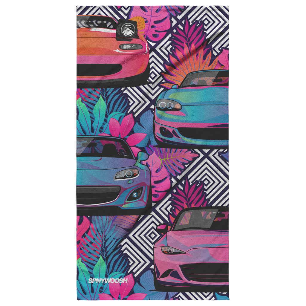 Miata Beach Towel 2020 - Neon Geo Floral