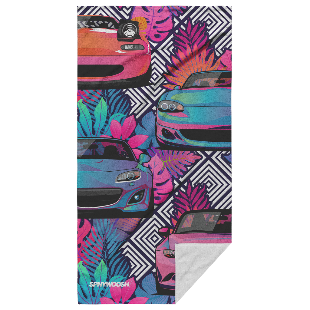 Miata Beach Towel 2020 - Neon Geo Floral