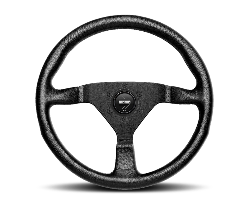Momo Montecarlo Alcantara Steering Wheel 320 mm - Black/Black Stitch/Black Spokes