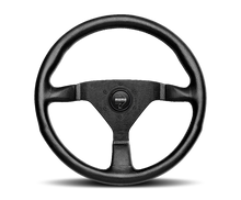 Load image into Gallery viewer, Momo Montecarlo Alcantara Steering Wheel 350 mm - Black/Black Stitch/Black Spokes