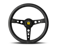 Load image into Gallery viewer, Momo Prototip Heritage Steering Wheel 350 mm - Black Leather/White Stitch/Black Spokes
