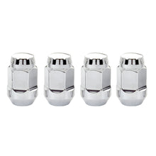 Load image into Gallery viewer, McGard Hex Lug Nut (Cone Seat Bulge Style) M12X1.5 / 3/4 Hex / 1.45in. Length (4-Pack) - Chrome