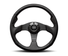 Load image into Gallery viewer, Momo Montecarlo Steering Wheel 320 mm - Black Leather/Red Stitch/Black Spokes