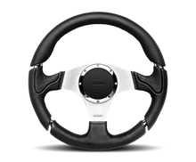 Load image into Gallery viewer, Momo Montecarlo Steering Wheel 350 mm - Black Leather/Black Stitch/Black Spokes
