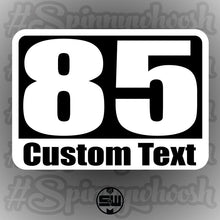 Load image into Gallery viewer, Autocross Numbers - Custom Text Style - White Backing Alternate