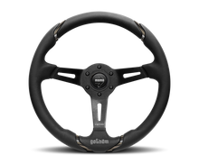 Load image into Gallery viewer, Momo Millenium Steering Wheel 350 mm - Black Leather/Black Stitch/Brshd Spokes