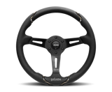 Momo Millenium Steering Wheel 350 mm - Black Leather/Black Stitch/Brshd Spokes