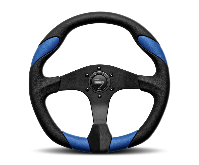 Momo Race Steering Wheel 350 mm - Black Leather/Anth Spokes