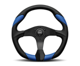 Momo Race Steering Wheel 350 mm - Black Leather/Anth Spokes