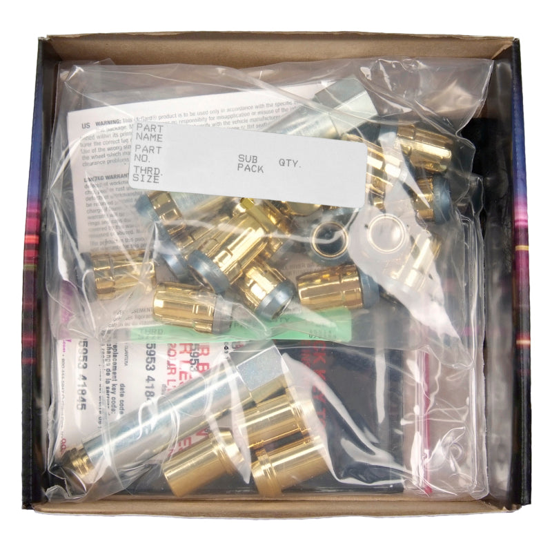 McGard SplineDrive Tuner 5 Lug Install Kit w/Locks & Tool (Cone) M12X1.5 / 13/16 Hex - Gold