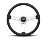 Momo Trek Steering Wheel 350 mm - Black AirLeather/Brshd Al Spokes