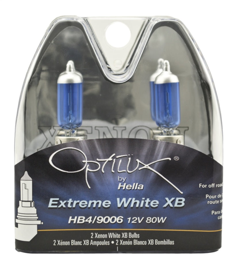 Hella Optilux XB White Halogen Bulbs HB4 12V 80W (2 pack)