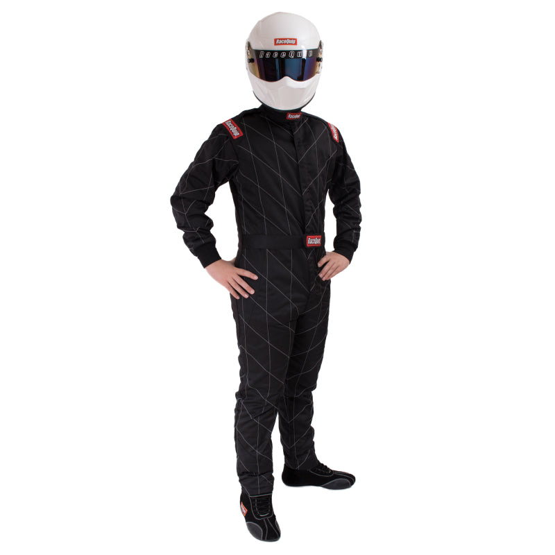 RaceQuip Black Chevron-5 Suit SFI-5 - Small