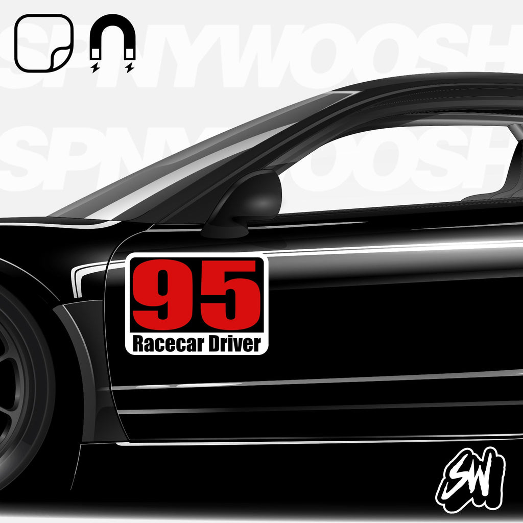 Autocross Numbers - Custom Text Style - White Backing Alternate