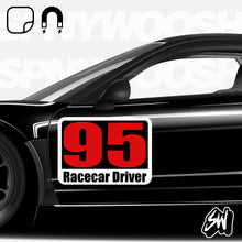 Load image into Gallery viewer, Autocross Numbers - Custom Text Style - White Backing Alternate