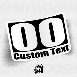 White backing racing numbers