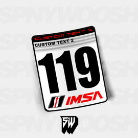 Heritage Style - Racing Number Cards - Sponsor Logo