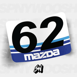 Mazda vintage style racing number cards